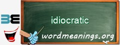 WordMeaning blackboard for idiocratic